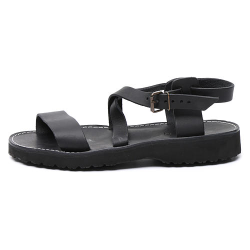 Men's H-shaped sandals in brown leather