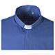 Long sleeve light blue clerical shirt with honeycomb weave by Cococler s3