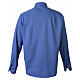Camicia clergy azzurro nido d'ape Cococler manica lunga s7