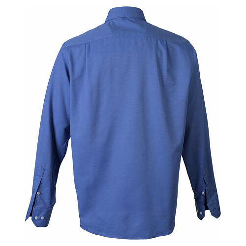 Camisa clerical azul alveolada Cococler manga comprida 7
