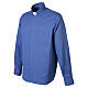 Camisa clerical azul alveolada Cococler manga comprida s4