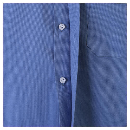 Light blue honeycomb clergy shirt, long-sleeve, Cococler 5