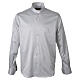 Camisa clerical cinza claro acetinada algodão Cococler manga comprida s1