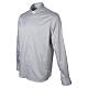 Camisa clerical cinza claro acetinada algodão Cococler manga comprida s5