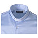 Chemise clergyman satin coton bleu ciel manches longues Cococler s3