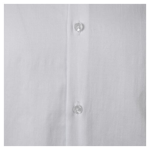 Camisa para sacerdote cetim branco manga comprida 100% algodão Cococler 4