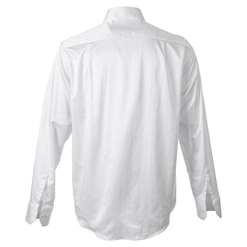 Long-sleeve white satin clergy shirt, 100% cotton Cococler 6