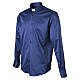 Chemise clergyman bleue satin manches longues 100% coton Cococler s4