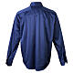 Blue Satin Clergy Shirt, Long Sleeve, 100% Cotton by Cococler s6