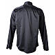 Camisa clergy preta cetim Cococler manga comprida 100% algodão s4