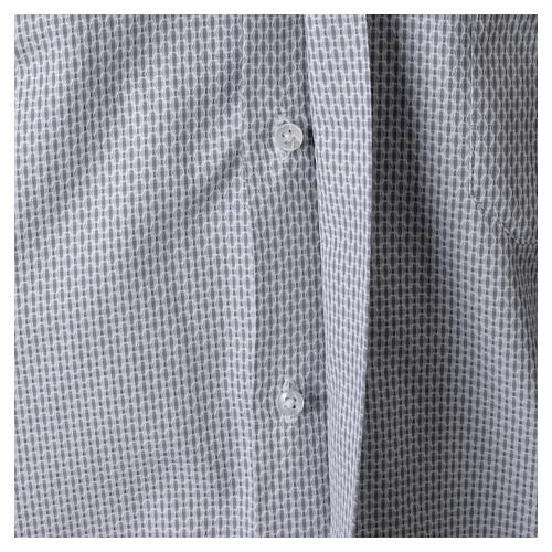 Camicia clergy New Croce grigio misto cotone manica lunga Cococler 5
