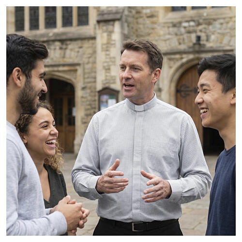 Clergy Shirt Long-Sleeve 'New Cross' in Gray Cotton-Blend, Cococler 2