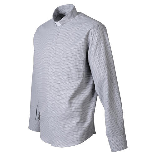 Clergy Shirt Long-Sleeve 'New Cross' in Gray Cotton-Blend, Cococler 4