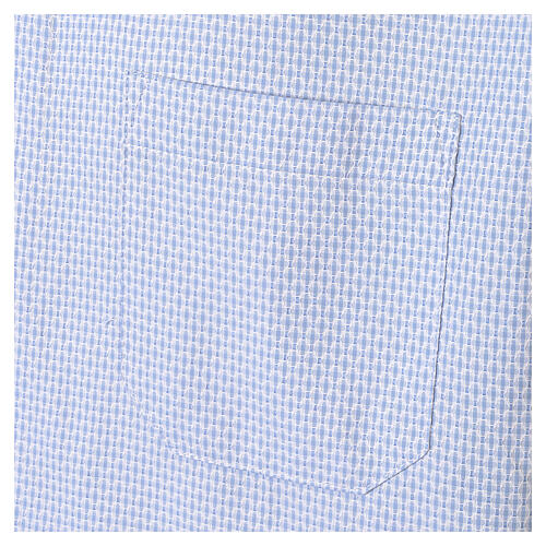 Chemise New Croce col clergy bleu ciel clair manches longues Cococler mélange de coton 6