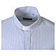 Chemise New Croce col clergy bleu ciel clair manches longues Cococler mélange de coton s3