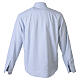 Camisa clerical New Croce azul celeste manga comprida Cococler misto algodão s7