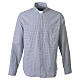 Camicia Cococler clergyman New Croce blu misto cotone manica lunga s1