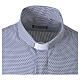 Camicia Cococler clergyman New Croce blu misto cotone manica lunga s3