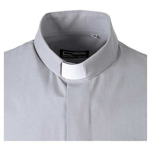 Light Grey Clergy Shirt Roma, Long Sleeve, Cococler, Cotton Blend 3