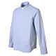 Camisa clerical azul celeste Roma manga comprida Cococler mistura de algodão s4