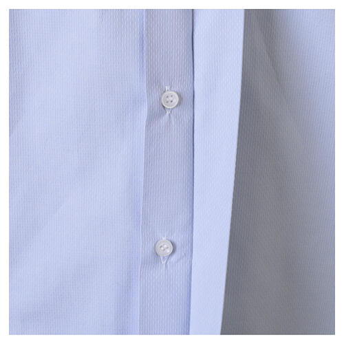 Light Blue Clergy Shirt Roma, Long Sleeve, Cococler, Cotton Blend 5