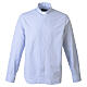 Light Blue Clergy Shirt Roma, Long Sleeve, Cococler, Cotton Blend s1
