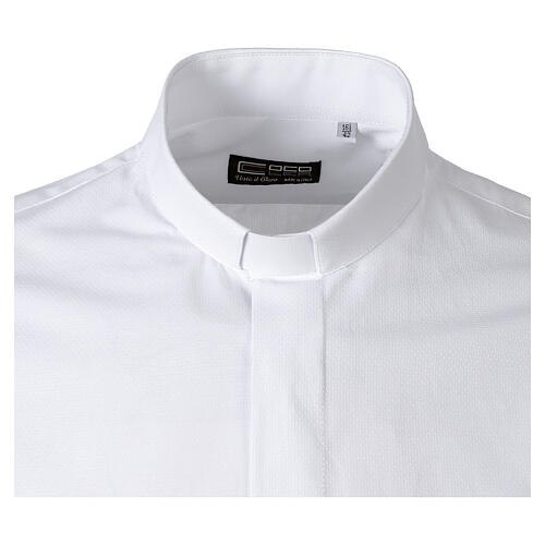 Camicia clergy bianco Roma Cococler misto cotone manica lunga 3