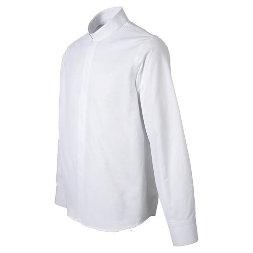 Camicia clergy bianco Roma Cococler misto cotone manica lunga 4