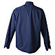 Chemise Roma bleue manches longues clergy Cococler coton mélangé s6