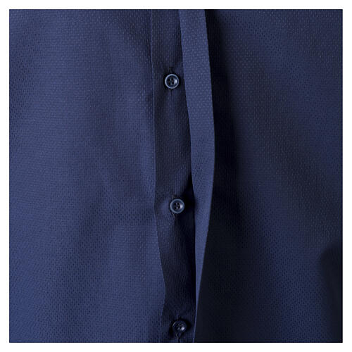 Clergy collar shirt, Roma, blue long sleeve Cococler cotton blend 5
