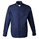 Clergy collar shirt, Roma, blue long sleeve Cococler cotton blend s1