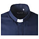 Clergy collar shirt, Roma, blue long sleeve Cococler cotton blend s3