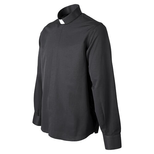 Camicia clergy nero Roma Cococler misto cotone manica lunga 4