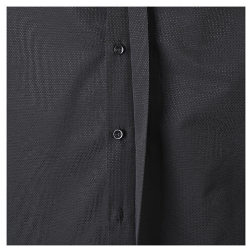 Camisa clergy preta Roma Cococler mistura de algodão manga comprida 5