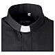 Camisa clergy preta Roma Cococler mistura de algodão manga comprida s3