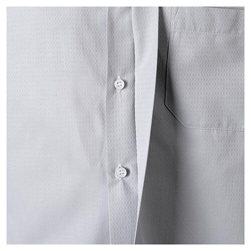 Camisa New Jacquard clergy cinza claro manga comprida Cococler misto algodão-seda 4