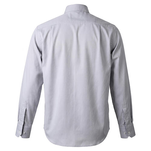 Clergy Shirt New Jacquard Light Grey Long-Sleeve, Cococler, Cotton-Silk Blend 7