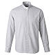 Clergy Shirt New Jacquard Light Grey Long-Sleeve, Cococler, Cotton-Silk Blend s1