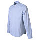 Camicia clergy celeste Jacquard Cococler manica lunga misto cotone-seta s5