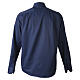 Camisa clergy Jacquard azul escuro manga comprida misto algodão seda Cococler s7
