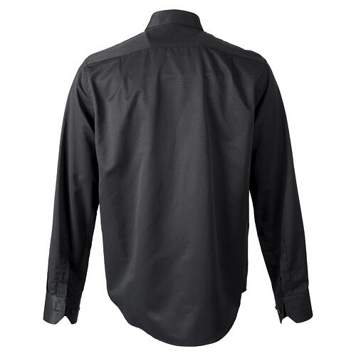 New Jacquard black long sleeve clerical shirt by Cococler, cotton blend 7