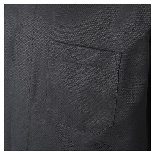 Camisa New Jacquard clergy preta manga comprida Cococler misto algodão 6