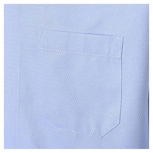 Iceberg light blue long-sleeve clergy shirt with clergy collar, Cococler, cotton blend 6