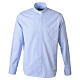 Iceberg light blue long-sleeve clergy shirt with clergy collar, Cococler, cotton blend s1
