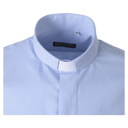Chemise Iceberg clergyman Cococler manches longues bleu ciel mélange coton 3