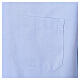 Clergy collar shirt Iceberg Cococler cotton blend long sleeve light blue s6