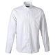 Chemise clergyman blanche Iceberg manches longues mélange coton Cococler s1