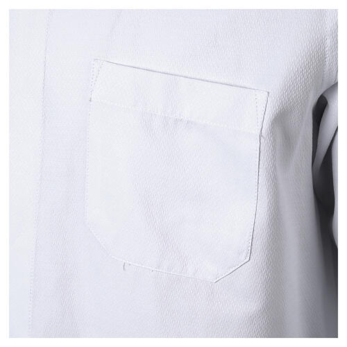 Camisa clergy branca Iceberg manga comprida misto algodão Cococler 4