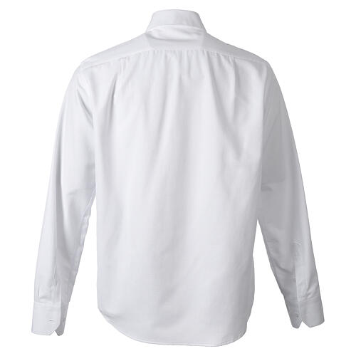 Camisa clergy branca Iceberg manga comprida misto algodão Cococler 7