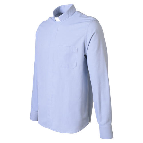 Camicia Generation Cococler clergyman celeste misto cotone manica lunga 4